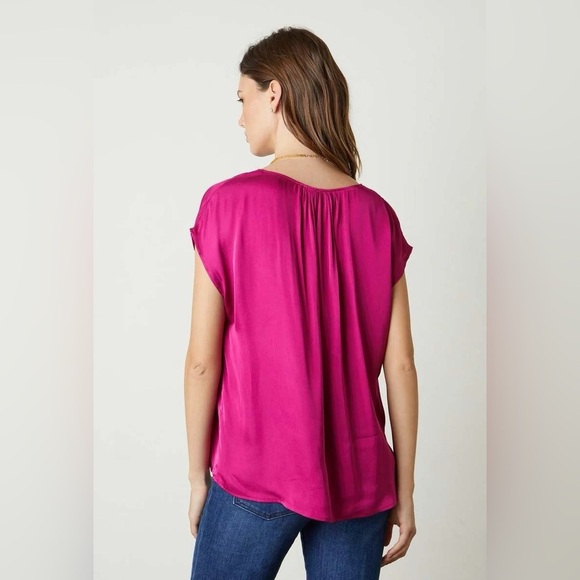 Velvet by Graham & Spencer Kali Scoop Neck Top in Raspberry - Picture 2 of 10